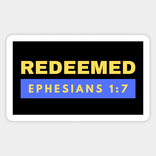 Redeemed | Christian Typography Magnet by All Things Gospel